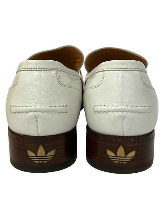 Gucci Loafers 10 3 Stripe Horsebit Ivory Red Multi Leather